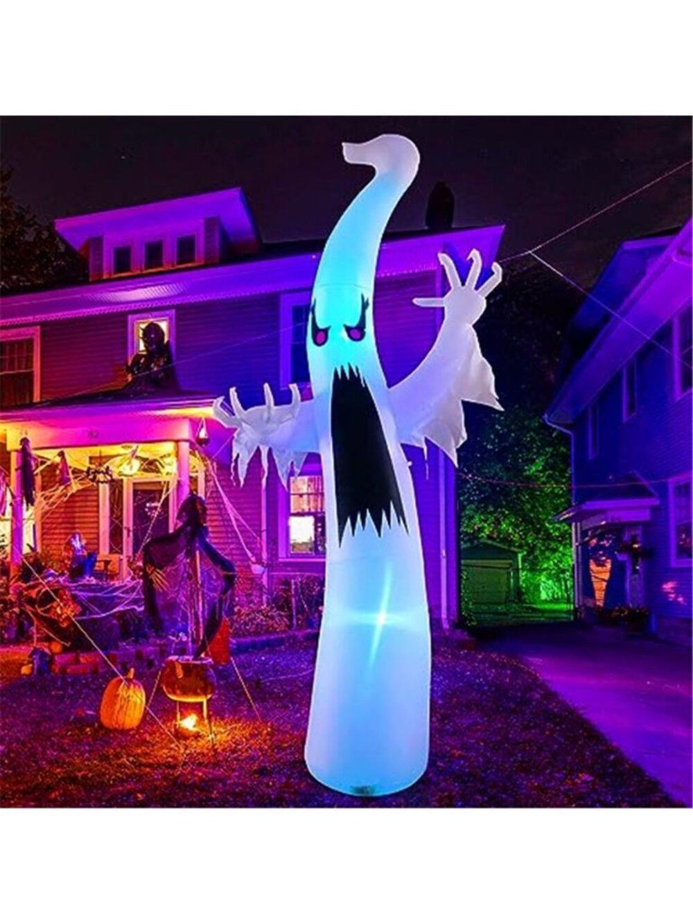 GOOSH 6 FT/12 FT Halloween Inflatables Ghost Outdoor Decorations Blow Up Yard